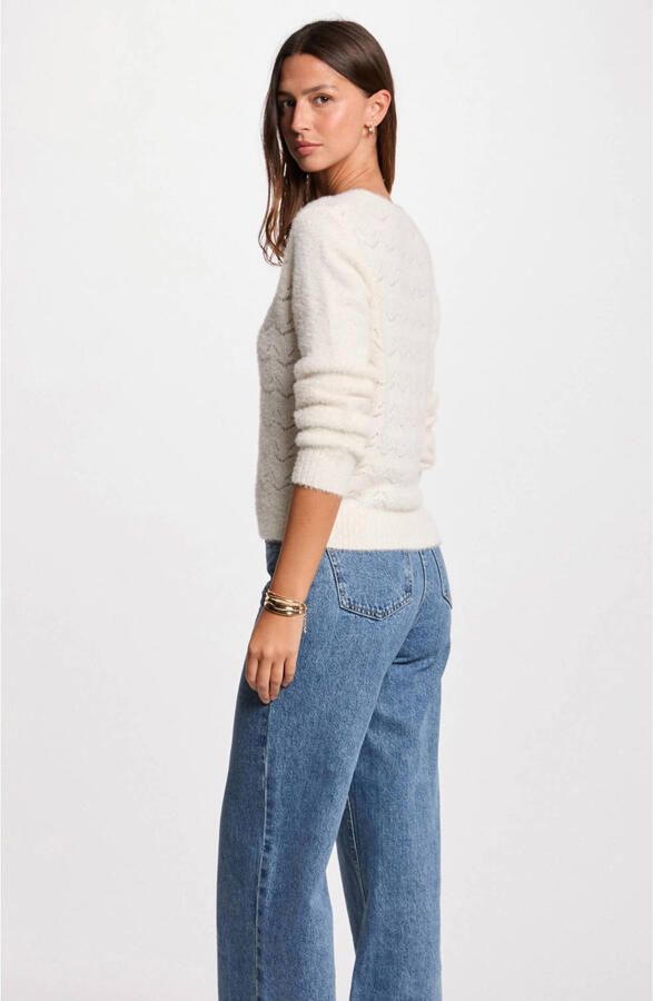 Morgan gebreid vest ecru ajour - Foto 2