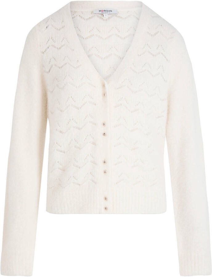 Morgan gebreid vest ecru ajour - Foto 1