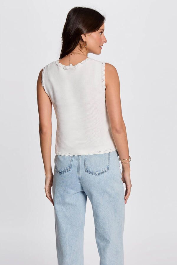 Morgan gebreid vest ecru