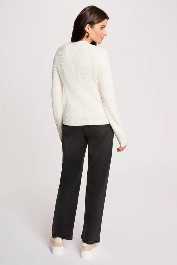Morgan gebreid vest ecru - Foto 2