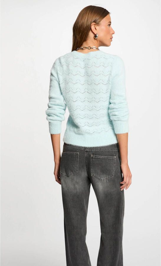 Morgan gebreid vest lichtblauw ajour - Foto 2