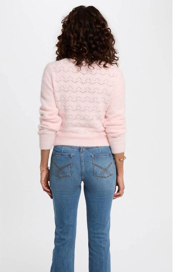Morgan gebreid vest lichtroze ajour - Foto 2