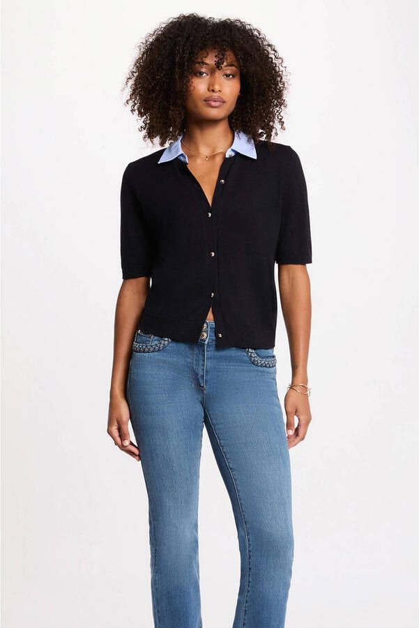 Morgan gebreid vest marineblauw