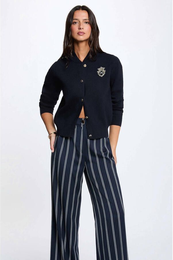 Morgan gebreid vest marineblauw