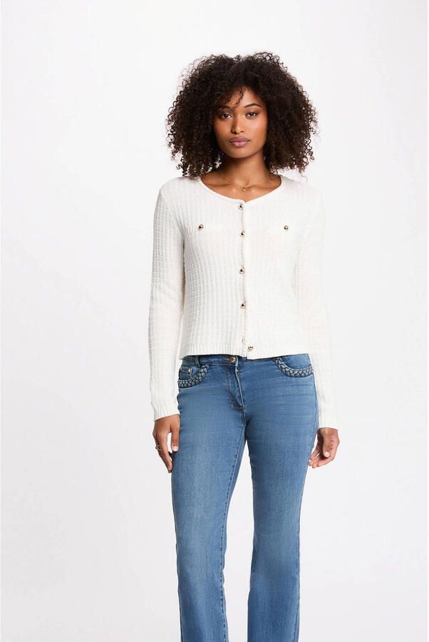 Morgan gebreid vest wit