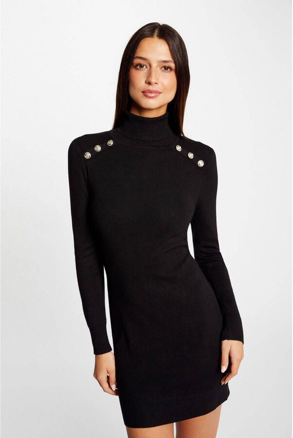 Morgan gebreide bodycon jurk zwart