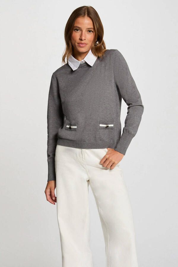 Morgan gebreide trui grijs - Foto 2