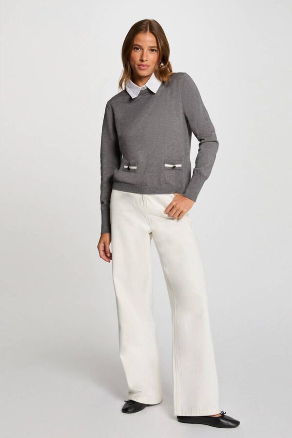 Morgan gebreide trui grijs - Foto 1