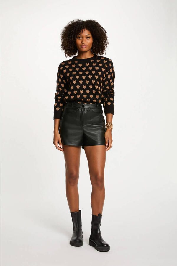 Morgan gebreide trui met wol met hartjes zwart - Foto 2