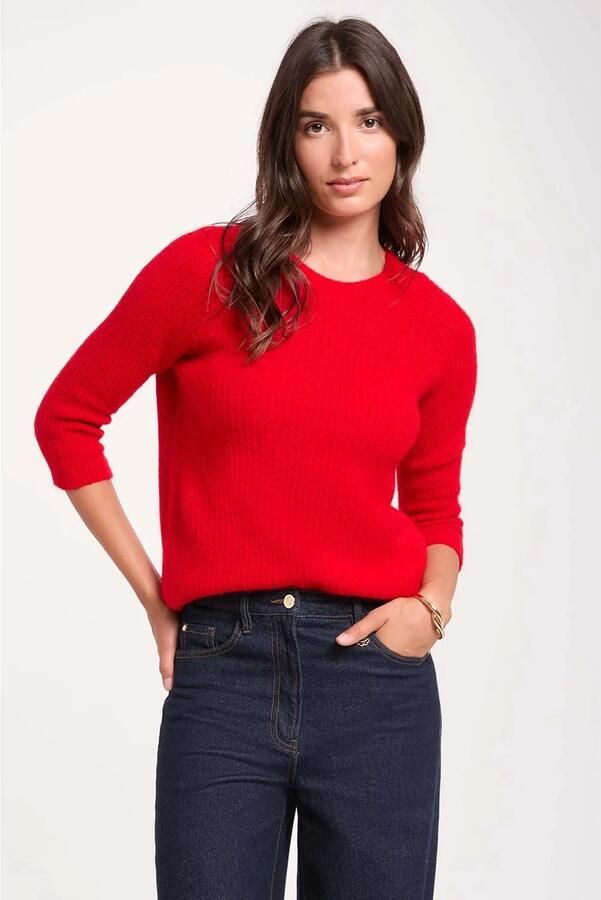 Morgan gebreide trui met wol rood