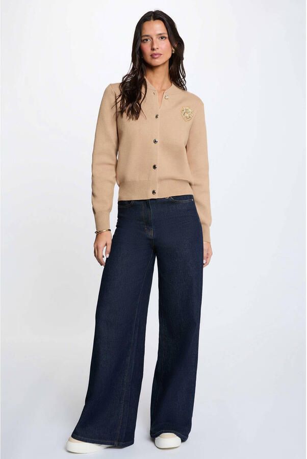 Morgan gebreid vest camel - Foto 2