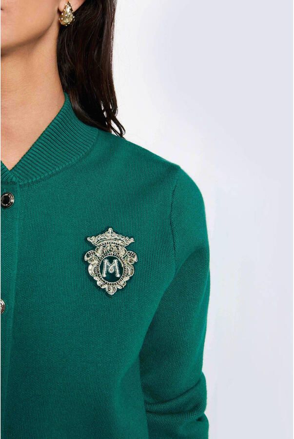 Morgan gebreid vest donkergroen - Foto 2