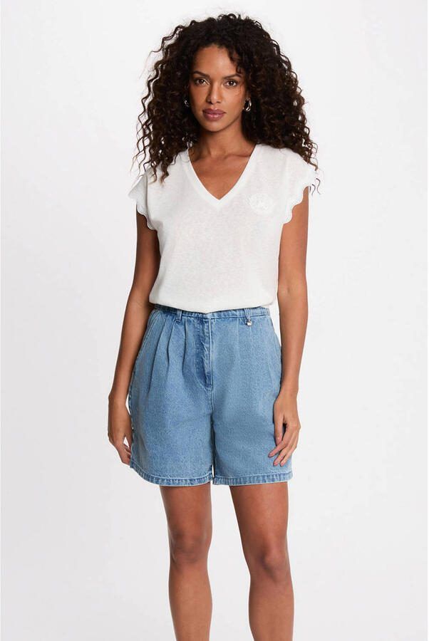 Morgan gehaakte T-shirt wit