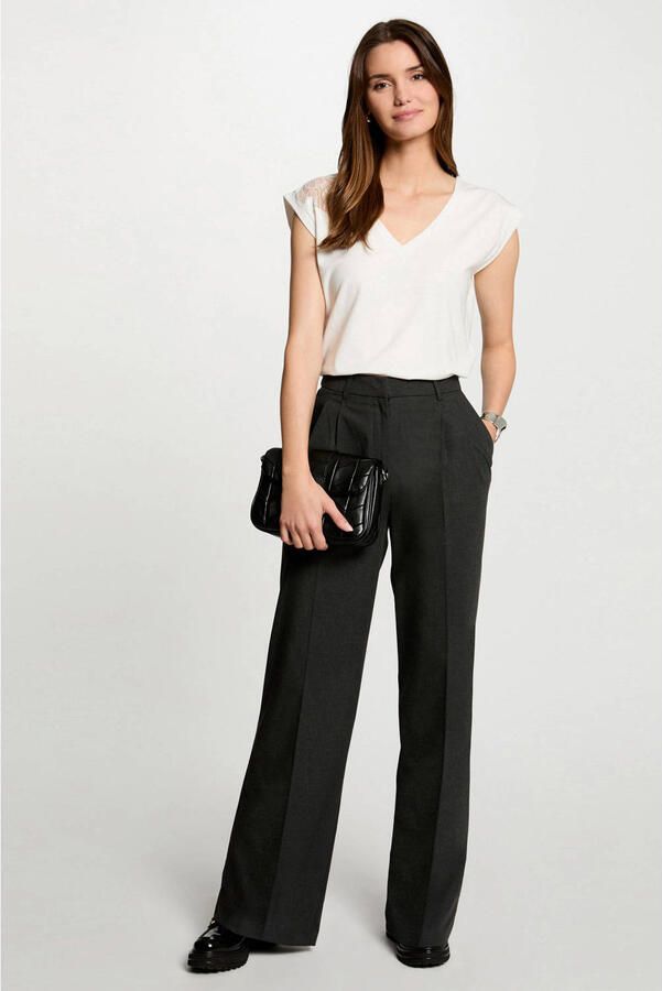 Morgan gemêleerde wide leg broek antraciet - Foto 2