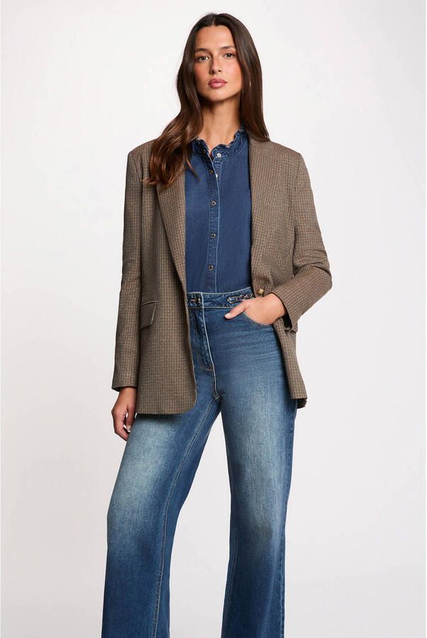 Morgan geruit regular blazer bruin