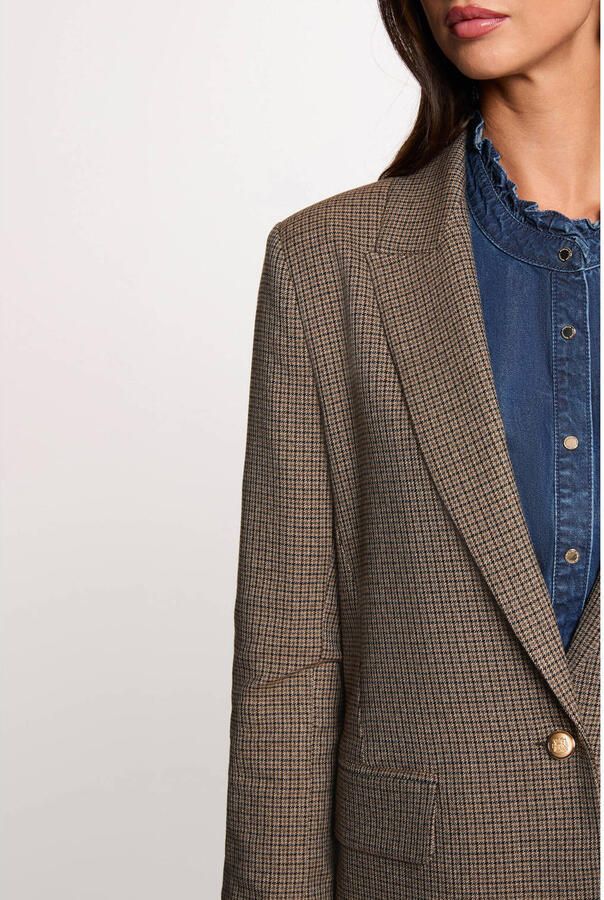 Morgan geruit regular blazer bruin - Foto 2