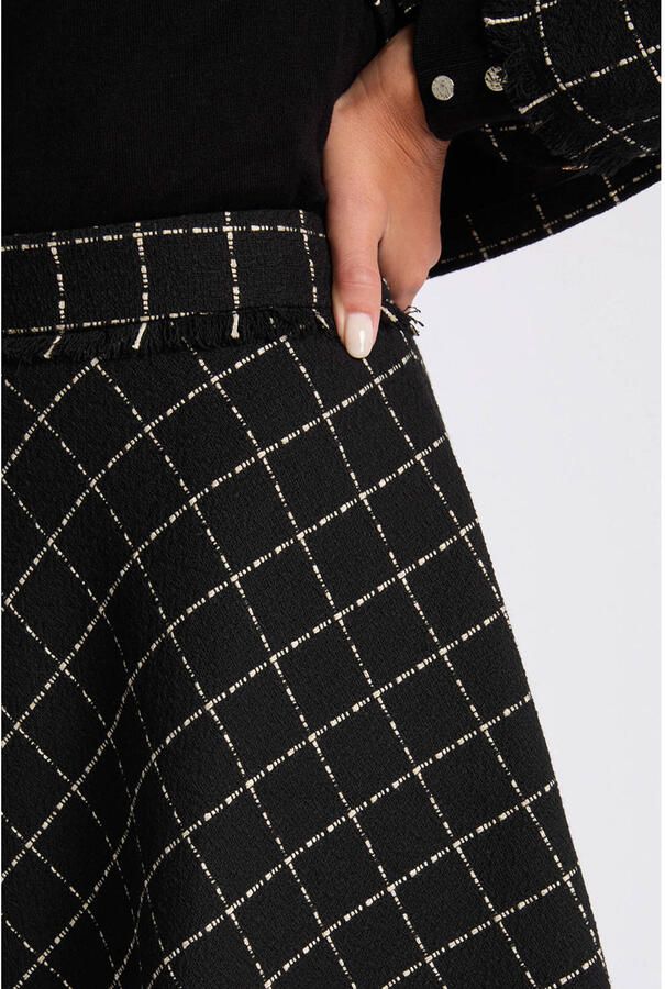 Morgan geruite mini rok met glitter zwart - Foto 2
