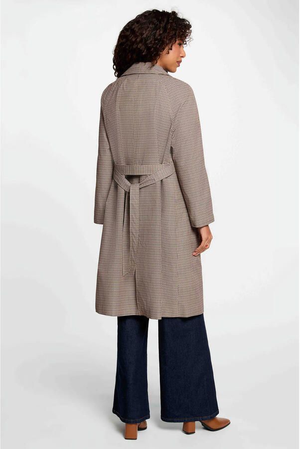 Morgan geruite trenchcoat met ceintuur beige - Foto 2
