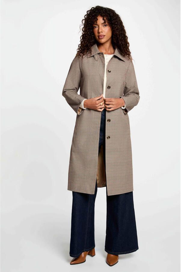 Morgan geruite trenchcoat met ceintuur beige - Foto 3