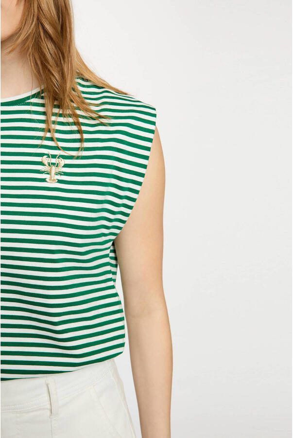 Morgan gestreept T-shirt groen - Foto 2