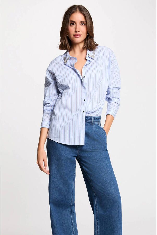 Morgan gestreepte blouse blauw