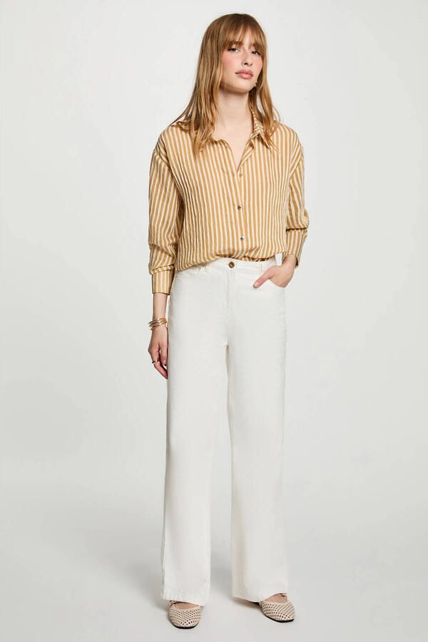 Morgan gestreepte blouse camel - Foto 3