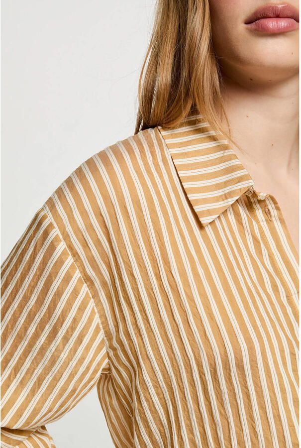 Morgan gestreepte blouse camel - Foto 2