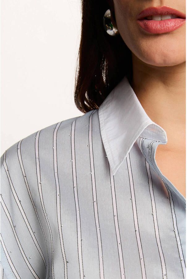 Morgan gestreepte blouse lichtblauw - Foto 2