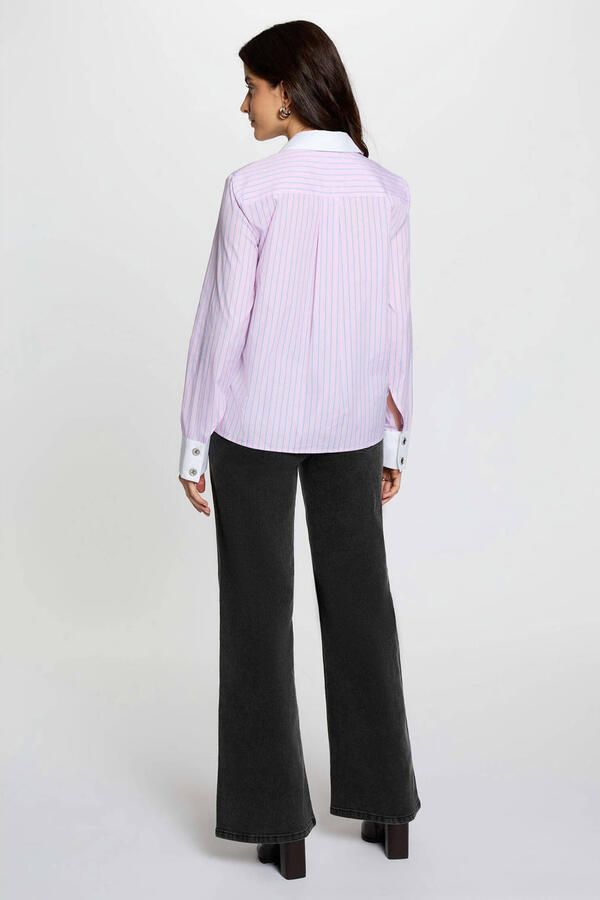 Morgan gestreepte blouse roze - Foto 3