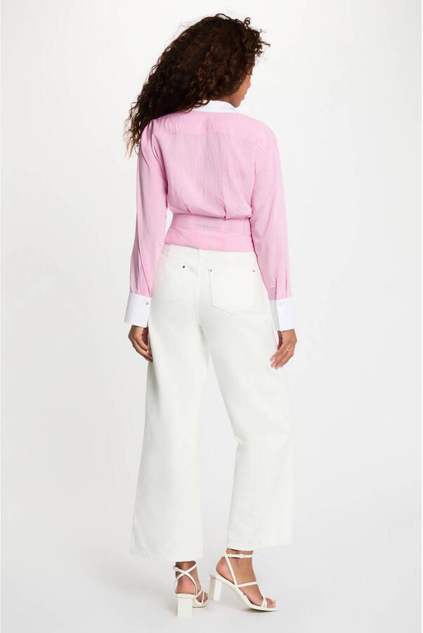 Morgan gestreepte blouse roze - Foto 3