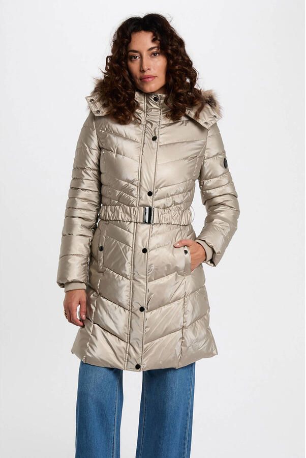 Morgan gewatteerde jas beige