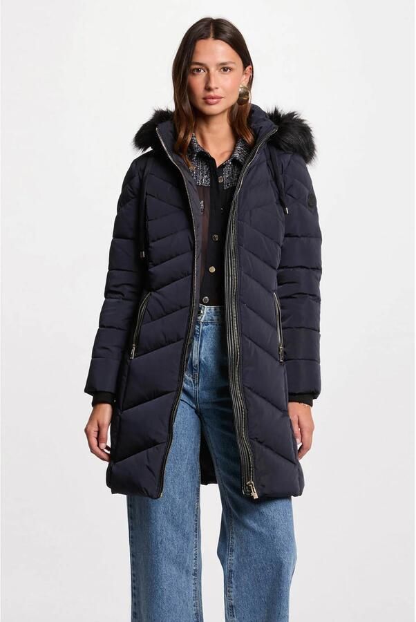 Morgan gewatteerde jas marineblauw