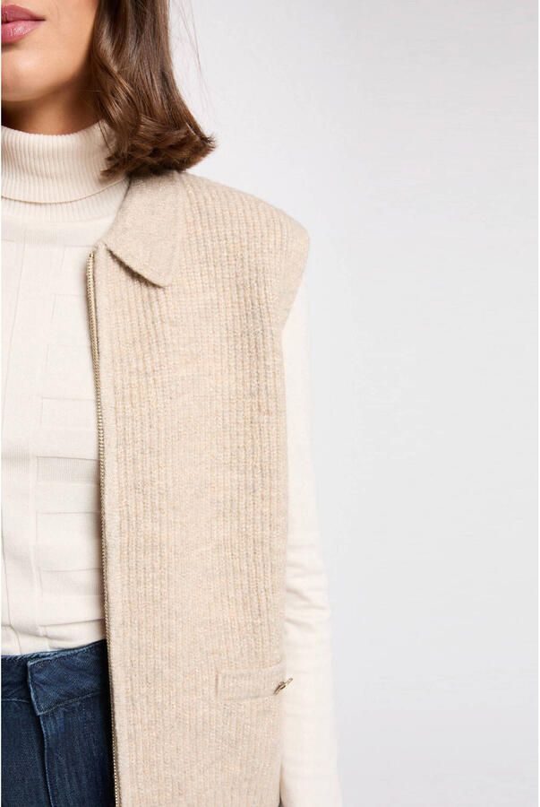 Morgan gilet beige met glitter - Foto 2