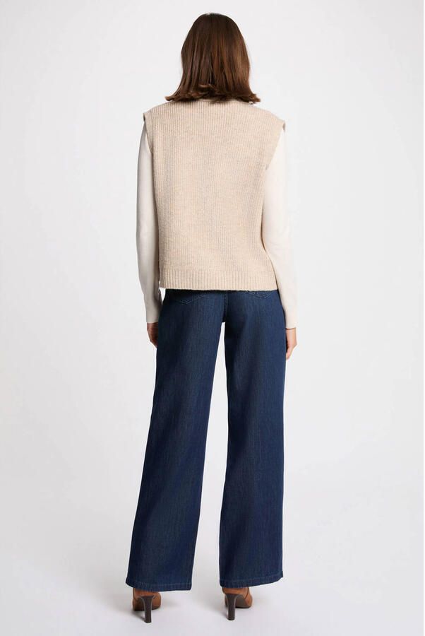 Morgan gilet beige met glitter - Foto 3