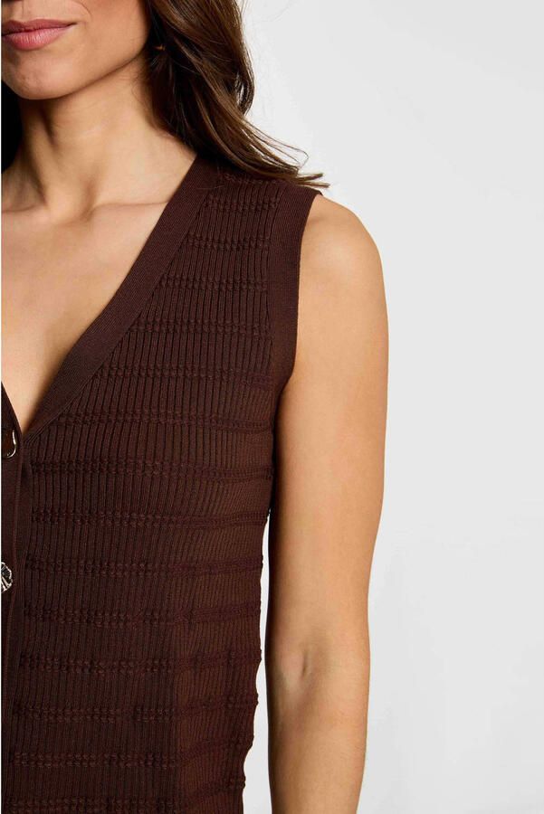Morgan gilet donkerbruin - Foto 3