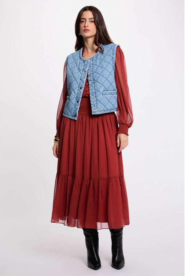 Morgan gilet medium blue denim quilted - Foto 2
