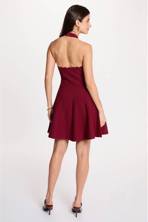 Morgan halter mini jurk donkerrood - Foto 2