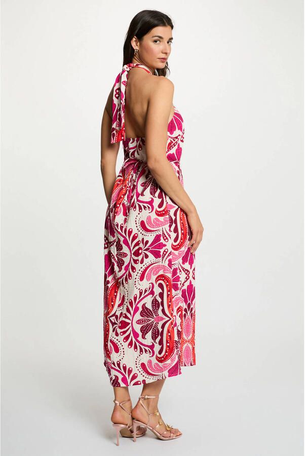 Morgan halterjurk met paisley print ecru - Foto 3