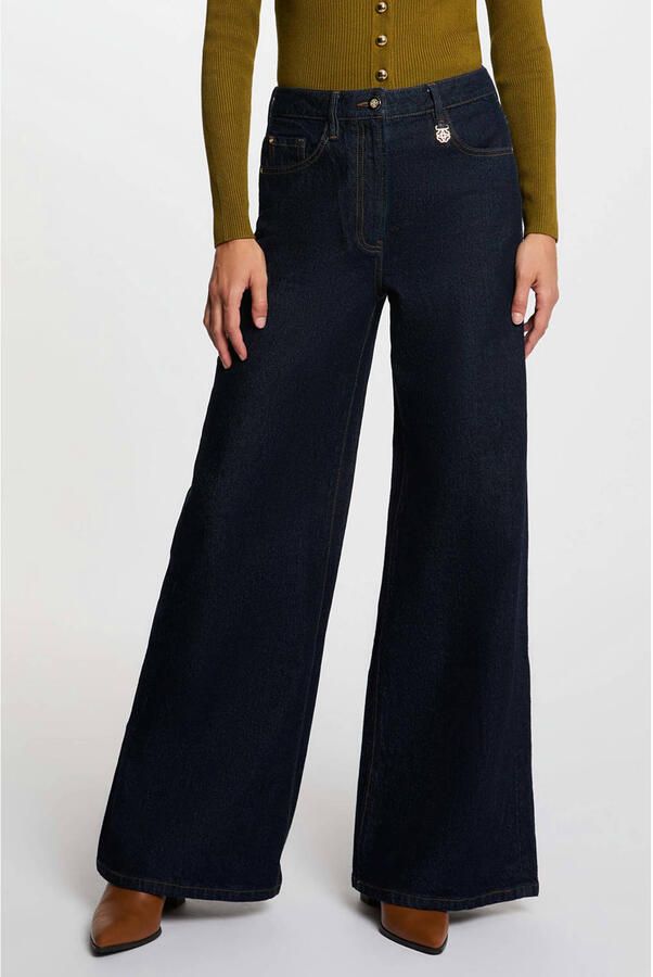 Morgan high waist flared jeans donkerblauw
