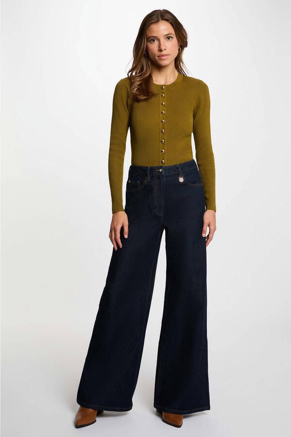 Morgan high waist flared jeans donkerblauw - Foto 2