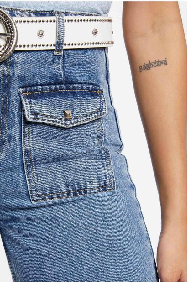 Morgan high waist cropped jeans medium blue denim - Foto 2