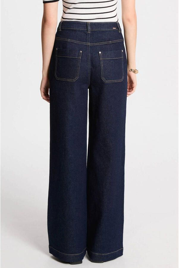 Morgan high waist wide leg jeans dark blue denim - Foto 3