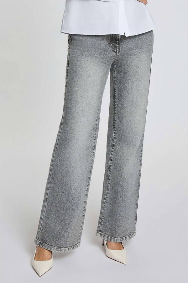 Morgan high waist wide leg jeans grey denim