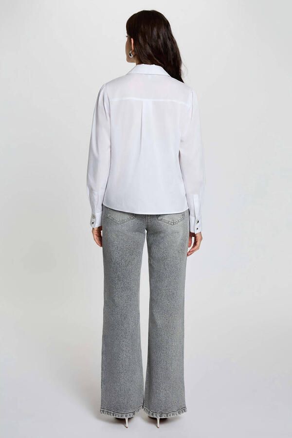 Morgan high waist wide leg jeans grey denim - Foto 3