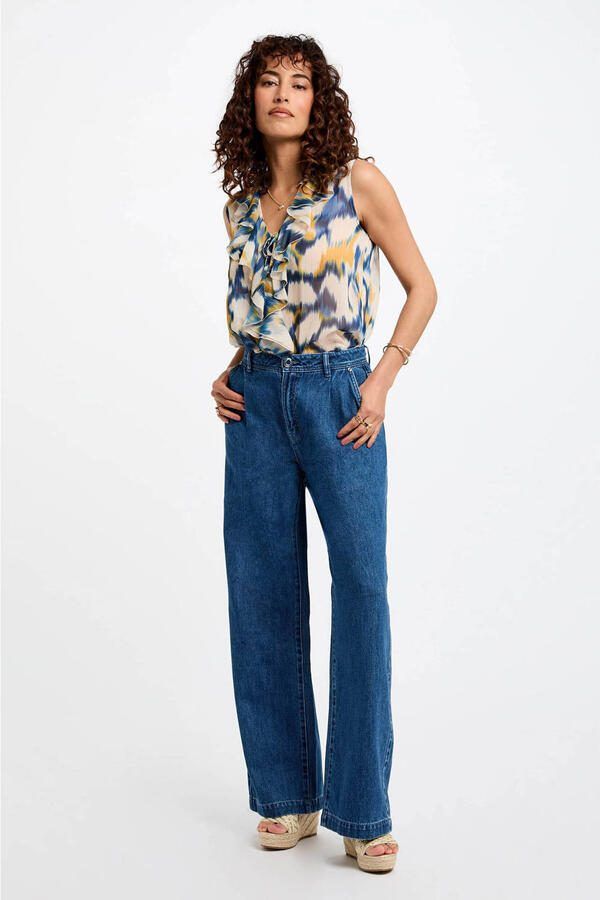Morgan high waist wide leg jeans medium blue denim - Foto 2
