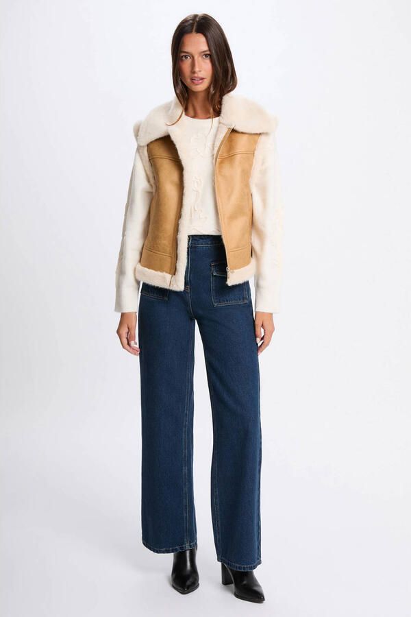 Morgan imitatieleren bodywarmer camel - Foto 3
