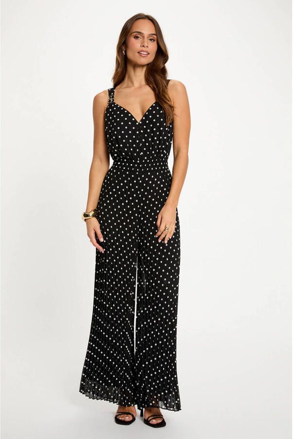 Morgan jumpsuit met stippen zwart