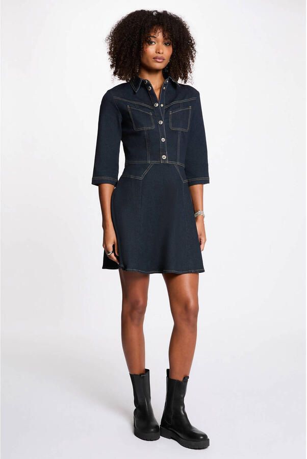 Morgan jurk dark blue denim - Foto 3