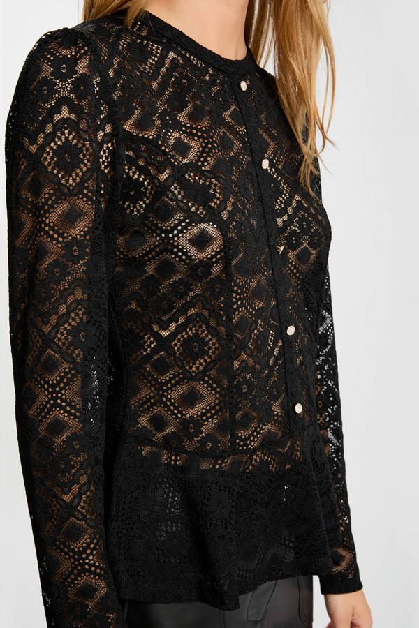 Morgan kanten peplum top zwart - Foto 3