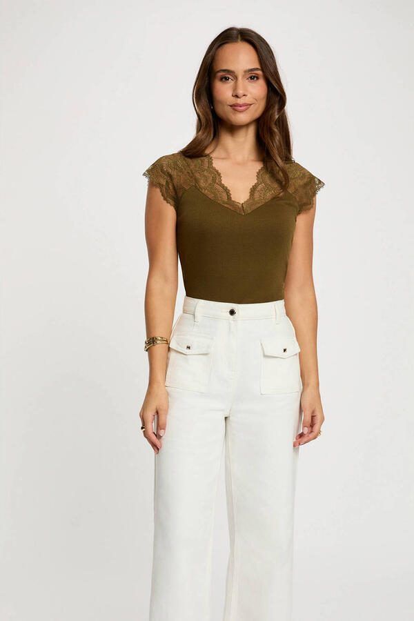 Morgan T-shirt Korte Mouw Dentelle Deli